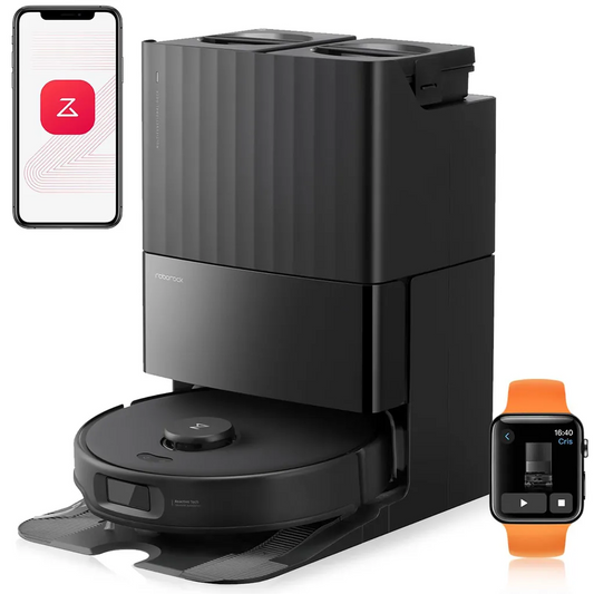 Roborock Qrevo Edge S5A Schwarz – 18.500 Pa Saug- & Wischroboter | Dual Anti-Tangle | FlexiArm | 75°C Heißwasser Moppwäsche